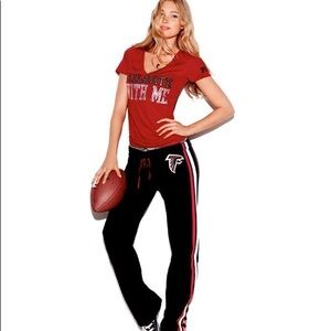Victoria’s Secret PINK New England Patriots Red Blue Silver NFL Tee Shirt Large